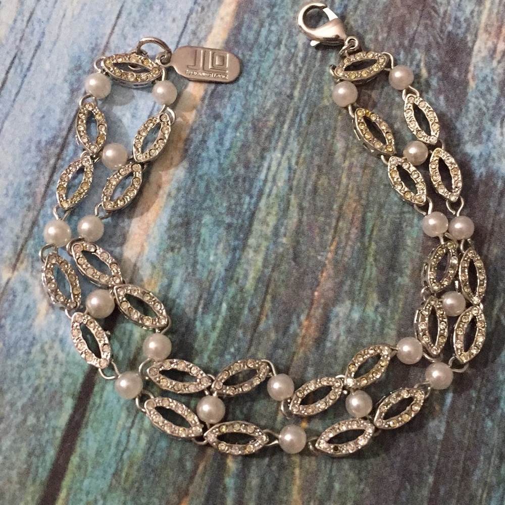 JLO rhinestone beaded bracelet